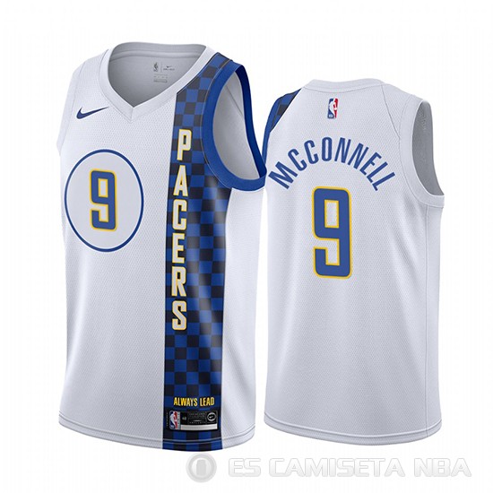 Camiseta T.j. Mcconnell #9 Indiana Pacers Ciudad Blanco - Haga un click en la imagen para cerrar